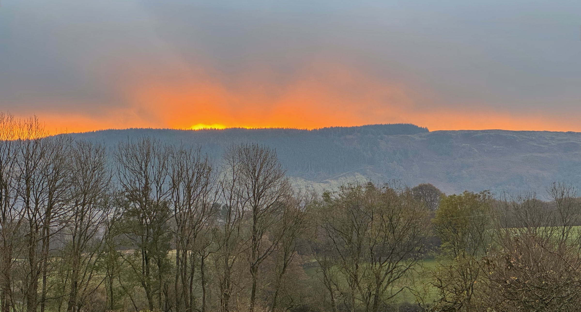 View from an upstairs bedroom window at Fell Cottage
